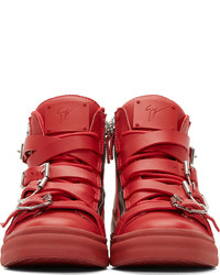 rote hohe Sneakers aus Leder von Giuseppe Zanotti