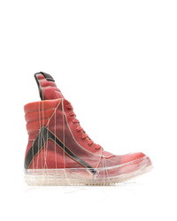 rote hohe Sneakers aus Leder von Rick Owens