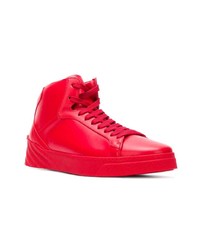 rote hohe Sneakers aus Leder von Versace