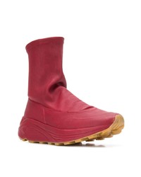 rote hohe Sneakers aus Leder von Del Carlo