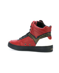 rote hohe Sneakers aus Leder von Diesel