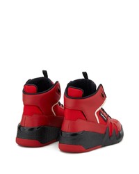 rote hohe Sneakers aus Leder von Giuseppe Zanotti