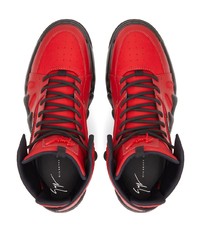 rote hohe Sneakers aus Leder von Giuseppe Zanotti