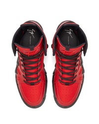 rote hohe Sneakers aus Leder von Giuseppe Zanotti