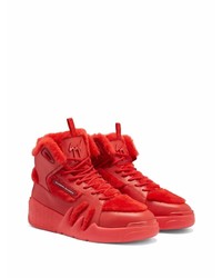 rote hohe Sneakers aus Leder von Giuseppe Zanotti