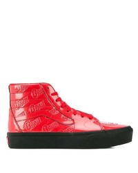 rote hohe Sneakers aus Leder von Vans