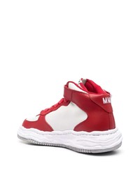 rote hohe Sneakers aus Leder von Maison Mihara Yasuhiro