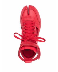 rote hohe Sneakers aus Leder von Maison Margiela