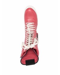 rote hohe Sneakers aus Leder von Rick Owens