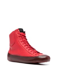 rote hohe Sneakers aus Leder von RBRSL RUBBER SOUL