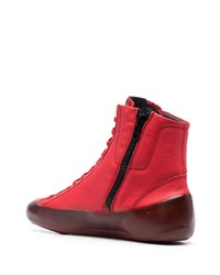 rote hohe Sneakers aus Leder von RBRSL RUBBER SOUL