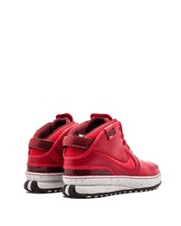 rote hohe Sneakers aus Leder von Nike