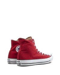 rote hohe Sneakers aus Segeltuch von Converse