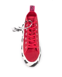 rote hohe Sneakers aus Segeltuch von Off-White
