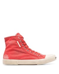 rote hohe Sneakers aus Segeltuch von Balenciaga