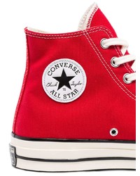 rote hohe Sneakers aus Segeltuch von Converse