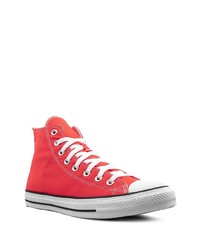 rote hohe Sneakers aus Segeltuch von Converse