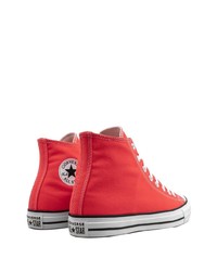 rote hohe Sneakers aus Segeltuch von Converse