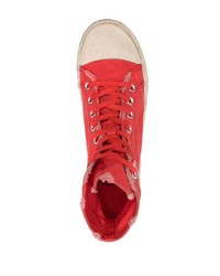 rote hohe Sneakers aus Segeltuch von Balenciaga