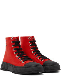 rote hohe Sneakers aus Segeltuch von Viron
