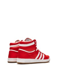 rote hohe Sneakers aus Segeltuch von adidas