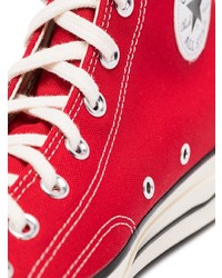 rote hohe Sneakers aus Segeltuch von Converse