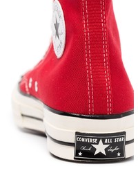 rote hohe Sneakers aus Segeltuch von Converse