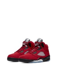 rote hohe Sneakers aus Wildleder von Jordan