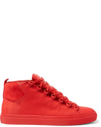 rote hohe Sneakers aus Wildleder von Balenciaga