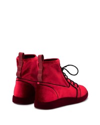 rote hohe Sneakers aus Wildleder von Giuseppe Zanotti