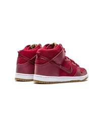 rote hohe Sneakers aus Wildleder von Nike