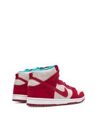 rote hohe Sneakers aus Wildleder von Nike