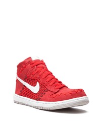 rote hohe Sneakers aus Wildleder von Nike