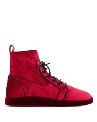 rote hohe Sneakers aus Wildleder von Giuseppe Zanotti