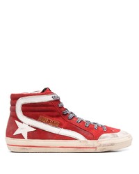 rote hohe Sneakers aus Wildleder von Golden Goose