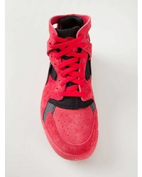 rote hohe Sneakers aus Wildleder von Nike