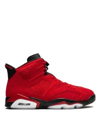 rote hohe Sneakers aus Wildleder von Jordan