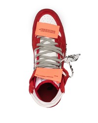 rote hohe Sneakers aus Wildleder von Off-White