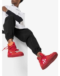 rote hohe Sneakers aus Wildleder von Off-White