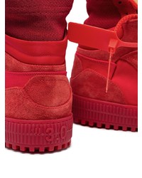 rote hohe Sneakers aus Wildleder von Off-White