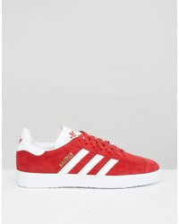 rote hohe Sneakers aus Wildleder von adidas