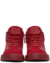 rote hohe Sneakers aus Wildleder von Giuseppe Zanotti