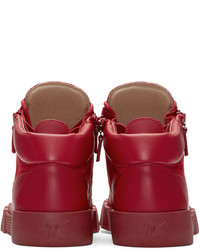 rote hohe Sneakers aus Wildleder von Giuseppe Zanotti