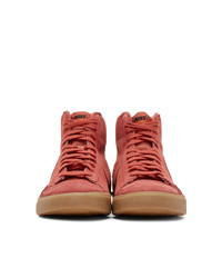 rote hohe Sneakers aus Wildleder von Nike