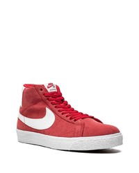 rote hohe Sneakers aus Wildleder von Nike