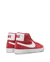 rote hohe Sneakers aus Wildleder von Nike