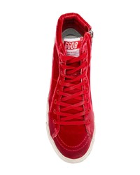 rote hohe Sneakers aus Wildleder von Golden Goose Deluxe Brand