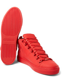 rote hohe Sneakers aus Wildleder von Balenciaga