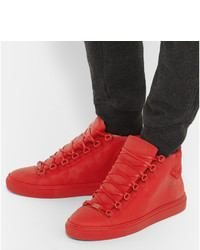 rote hohe Sneakers aus Wildleder von Balenciaga