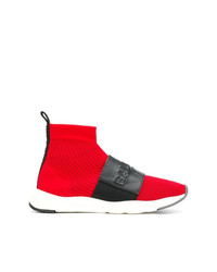 rote hohe Sneakers von Balmain